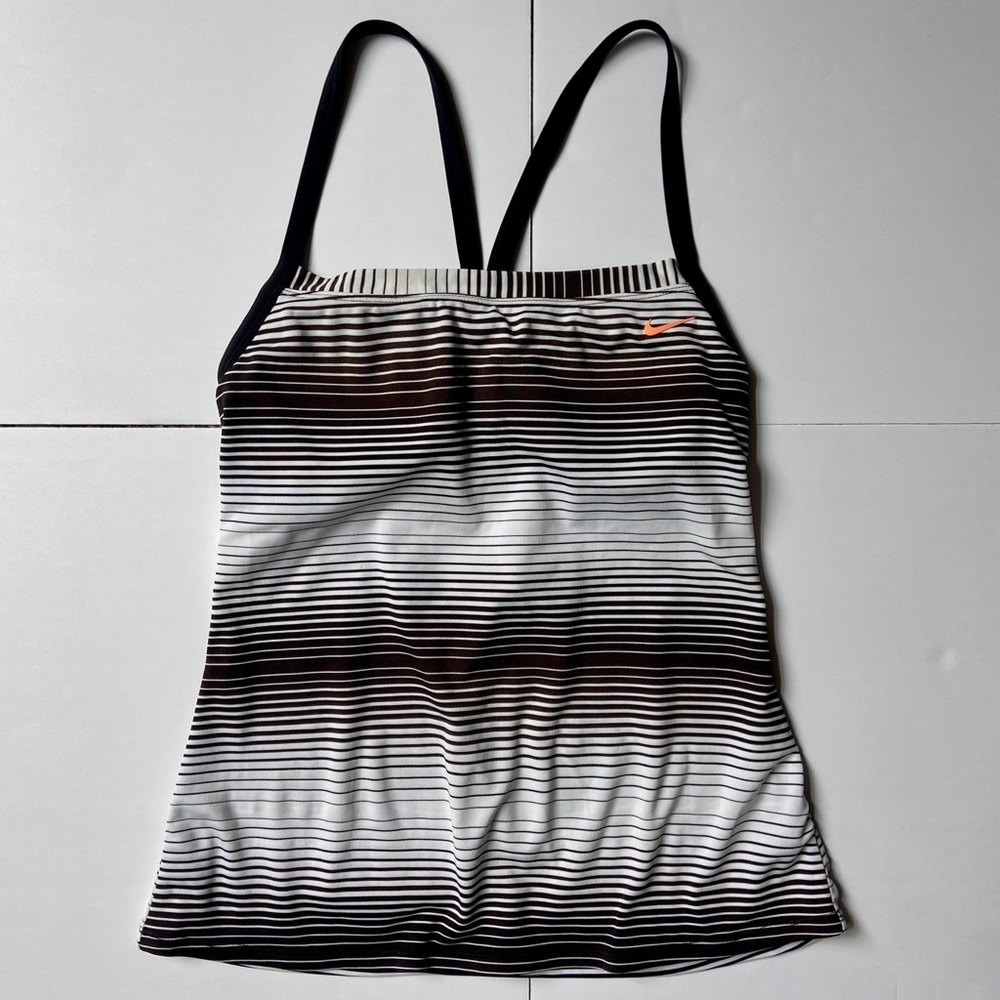Black Nike Striped Tank Top w/ Shelf Bra | Sz M
